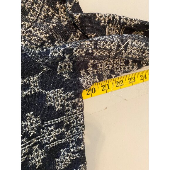 Peruvian Connection Zip-Up Cardigan Jacket Black & Beige Medium - Picture 7 of 9